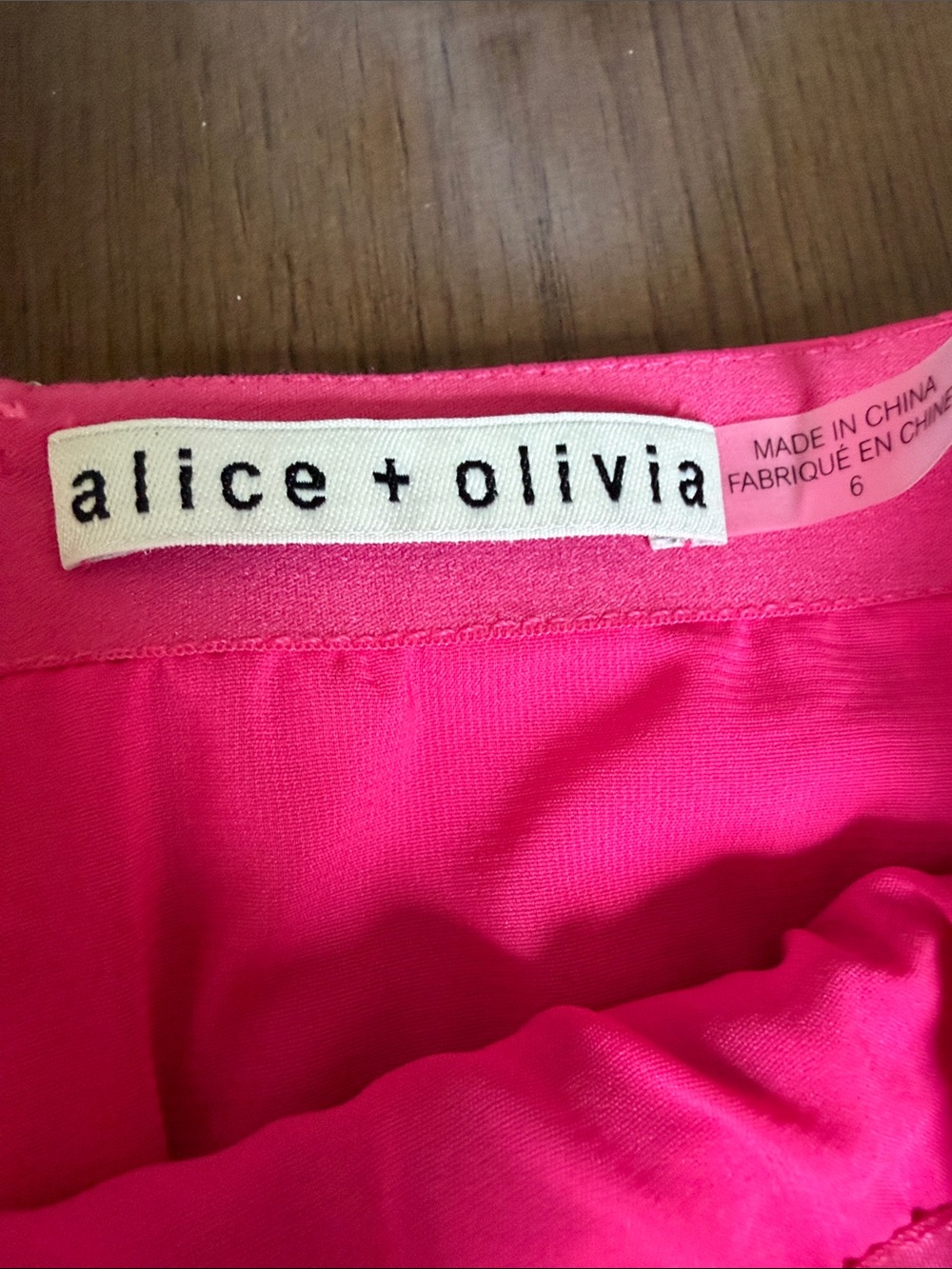 Alice+Olivia Wild Pink Elana Croc-Embossed Vegan Leather Skirt Size 6 - Picture 10 of 10